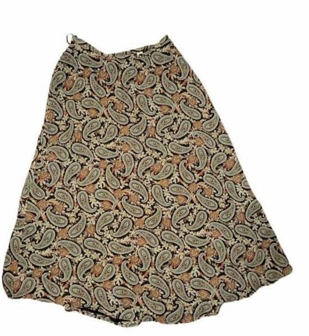 Vintage Amanda Smith Multicolor Paisley Midi Skirt - Women's Size M